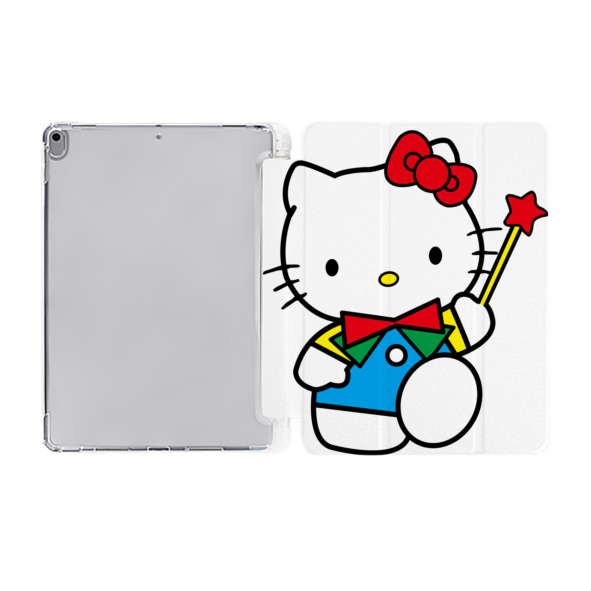 （画像用） Hello Kitty ハローキティ IPad ケース ペン収納付き 三つ折りスタンド PUレザー×シリコン 対応機種9.5/10.5/10.9インチ